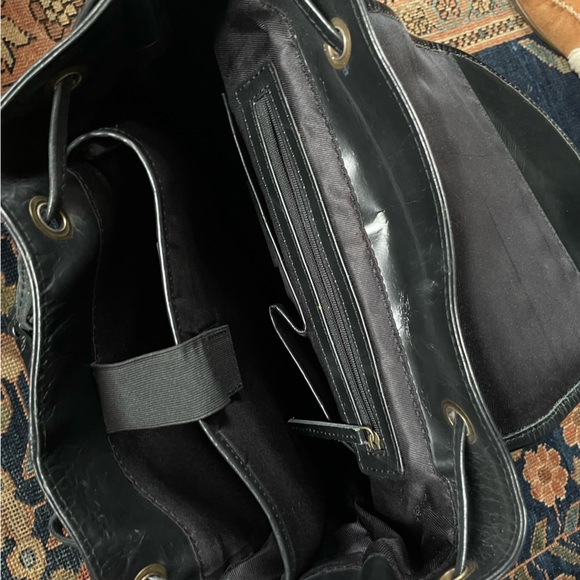 Vintage Polish Black Leather Backpack - Picture 4 of 5